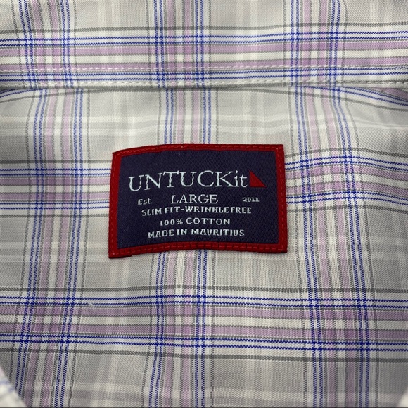 UNTUCKit Bruno Slim Fit Plaid Short Sleeve Shirt - Picture 5 of 5